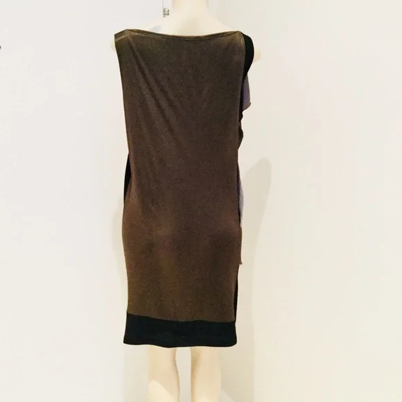 BALENCIAGA SATIN-TRIMMED MIDI DRESS